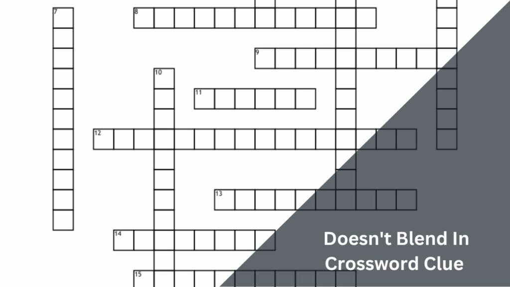 Doesn't Blend In Crossword Clue